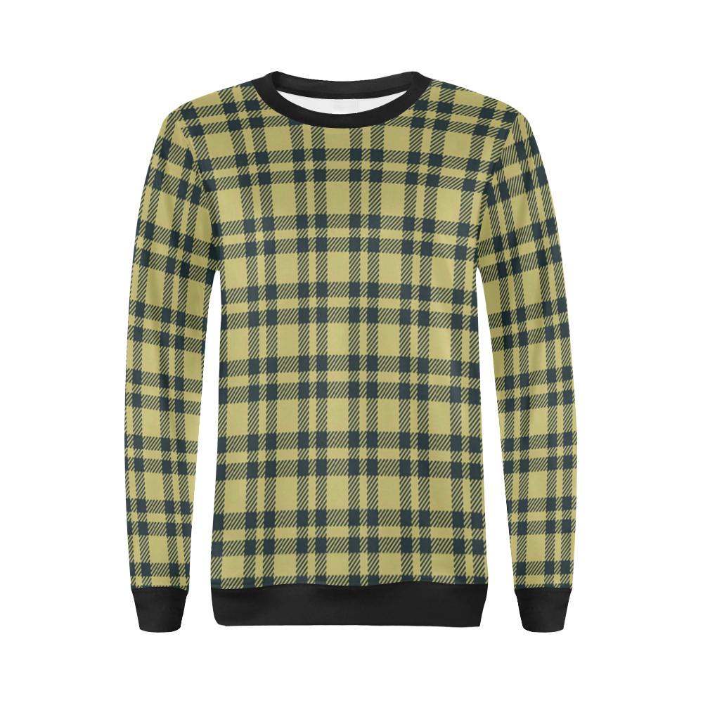 Tartan Scottish Gold Plaid Women Crewneck Sweatshirt-grizzshop