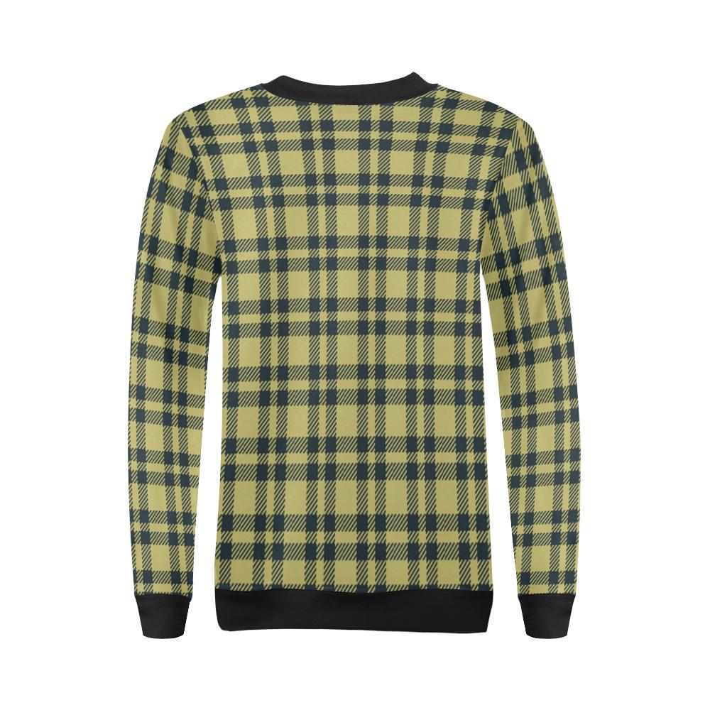 Tartan Scottish Gold Plaid Women Crewneck Sweatshirt-grizzshop