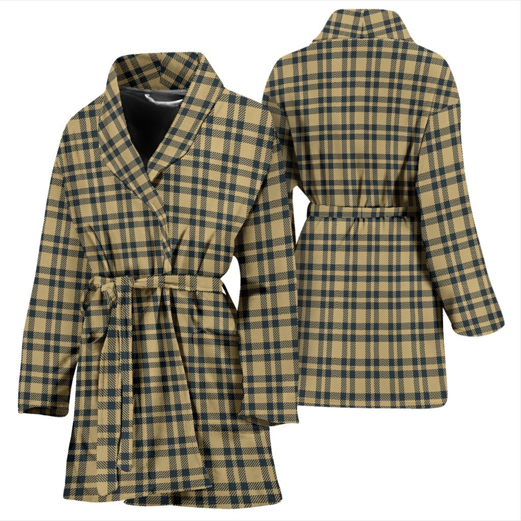 Tartan Scottish Gold Plaid Women Long Robe-grizzshop