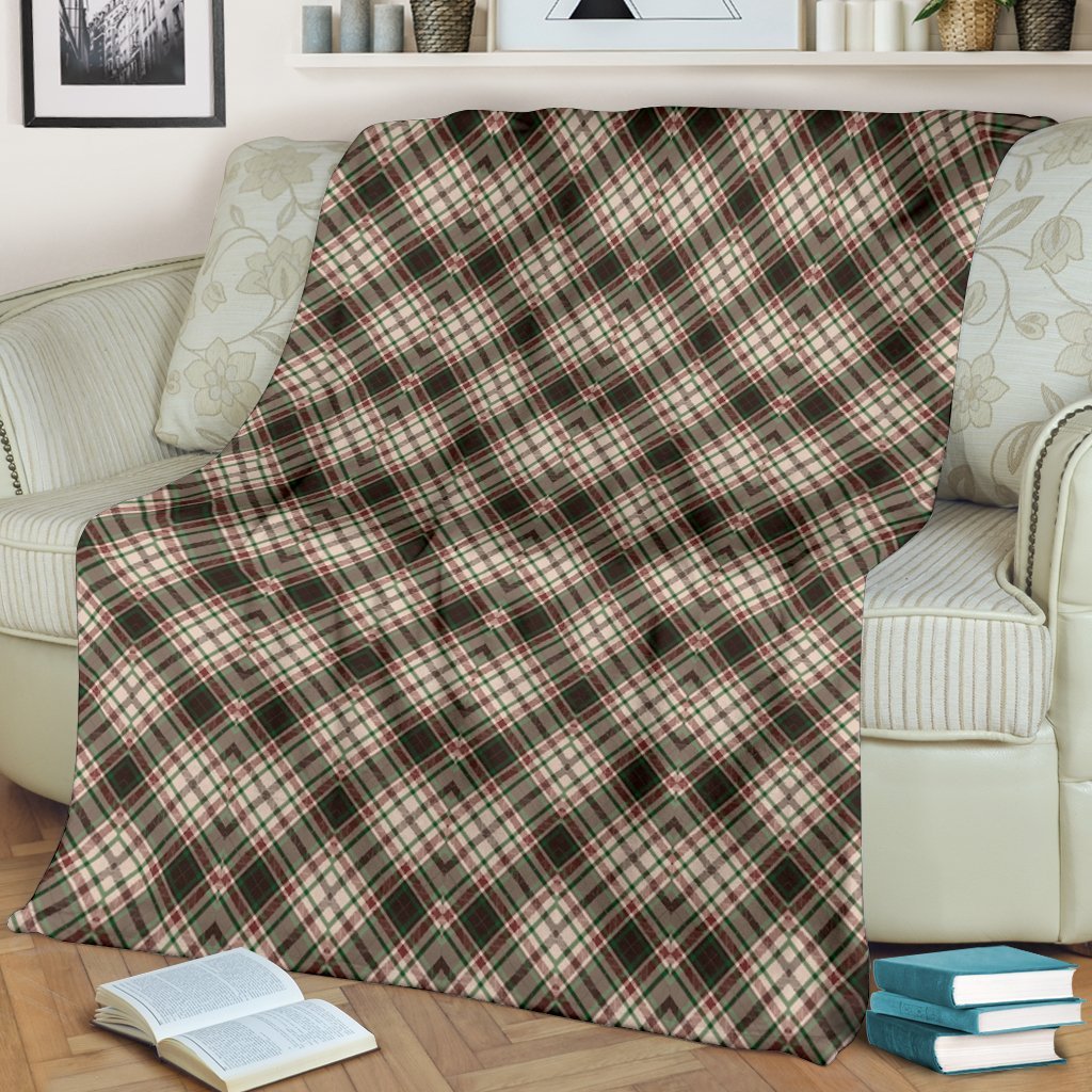 Tartan Scottish Green Beige Plaid Blanket-grizzshop