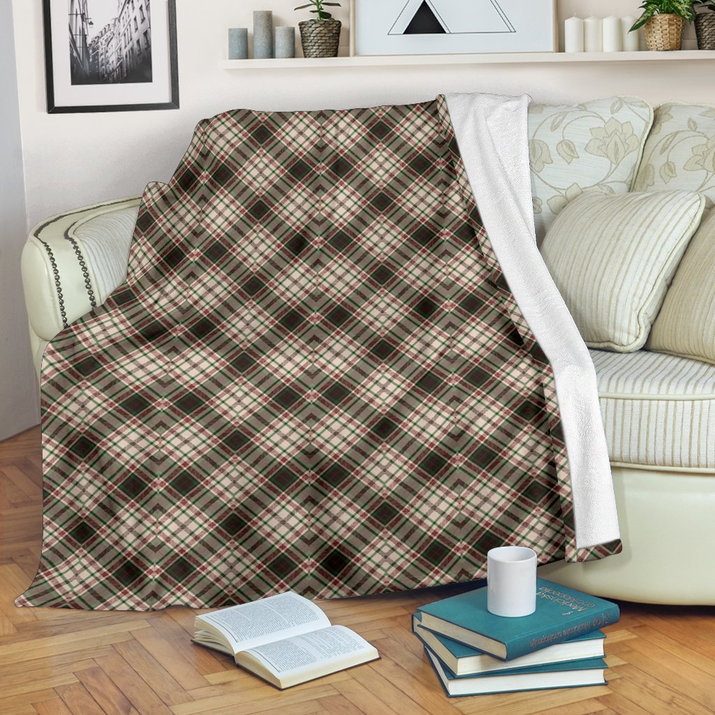 Tartan Scottish Green Beige Plaid Blanket-grizzshop