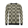 Tartan Scottish Green Beige Plaid Women Crewneck Sweatshirt-grizzshop