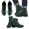 Tartan Scottish Green Plaids Men Women Leather Boots-grizzshop