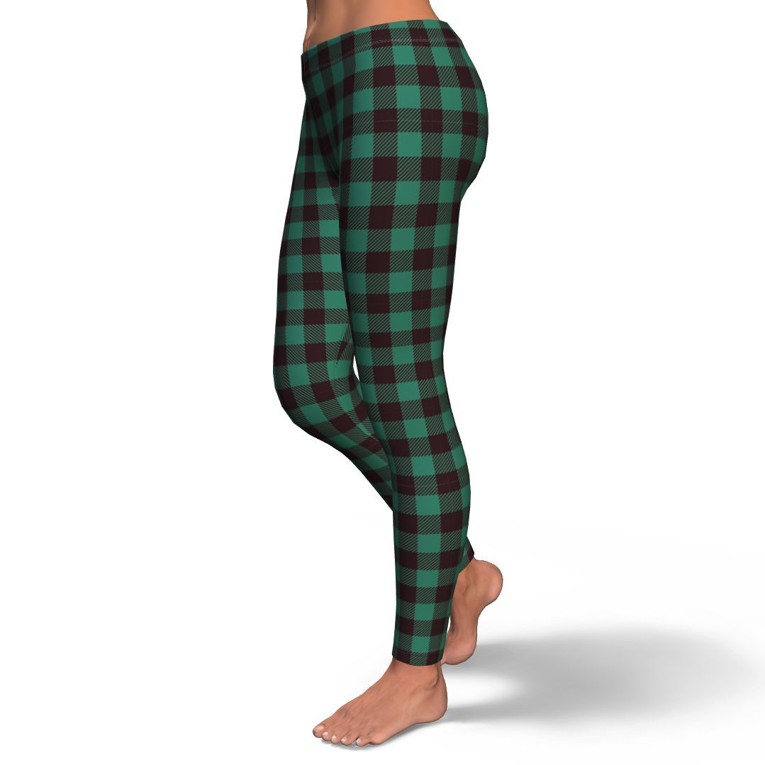 Tartan Scottish Green Plaids Pattern Women Leggings-grizzshop