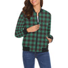 Tartan Scottish Green Plaids Women Casual Bomber Jacket-grizzshop