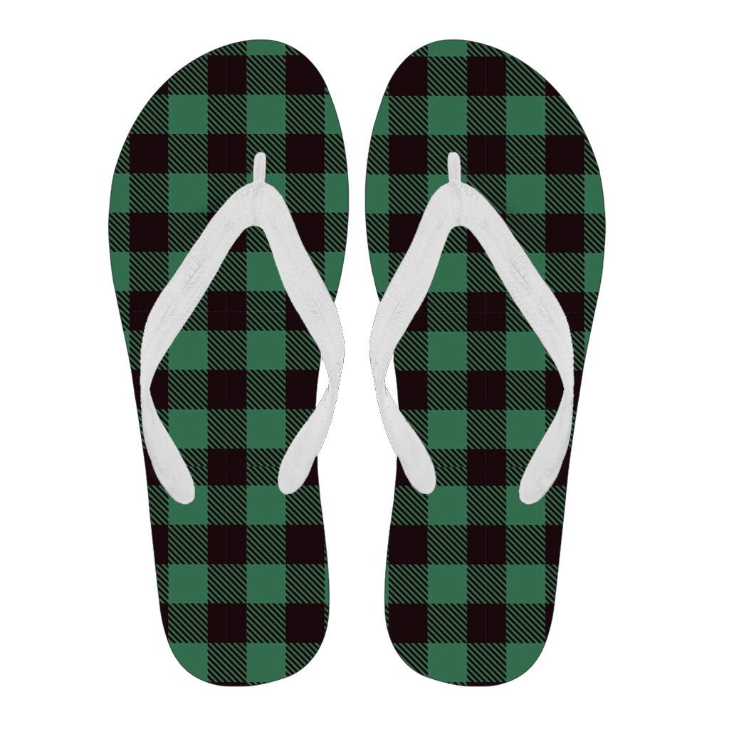 Tartan Scottish Green Plaids Women & Men Flip Flops-grizzshop