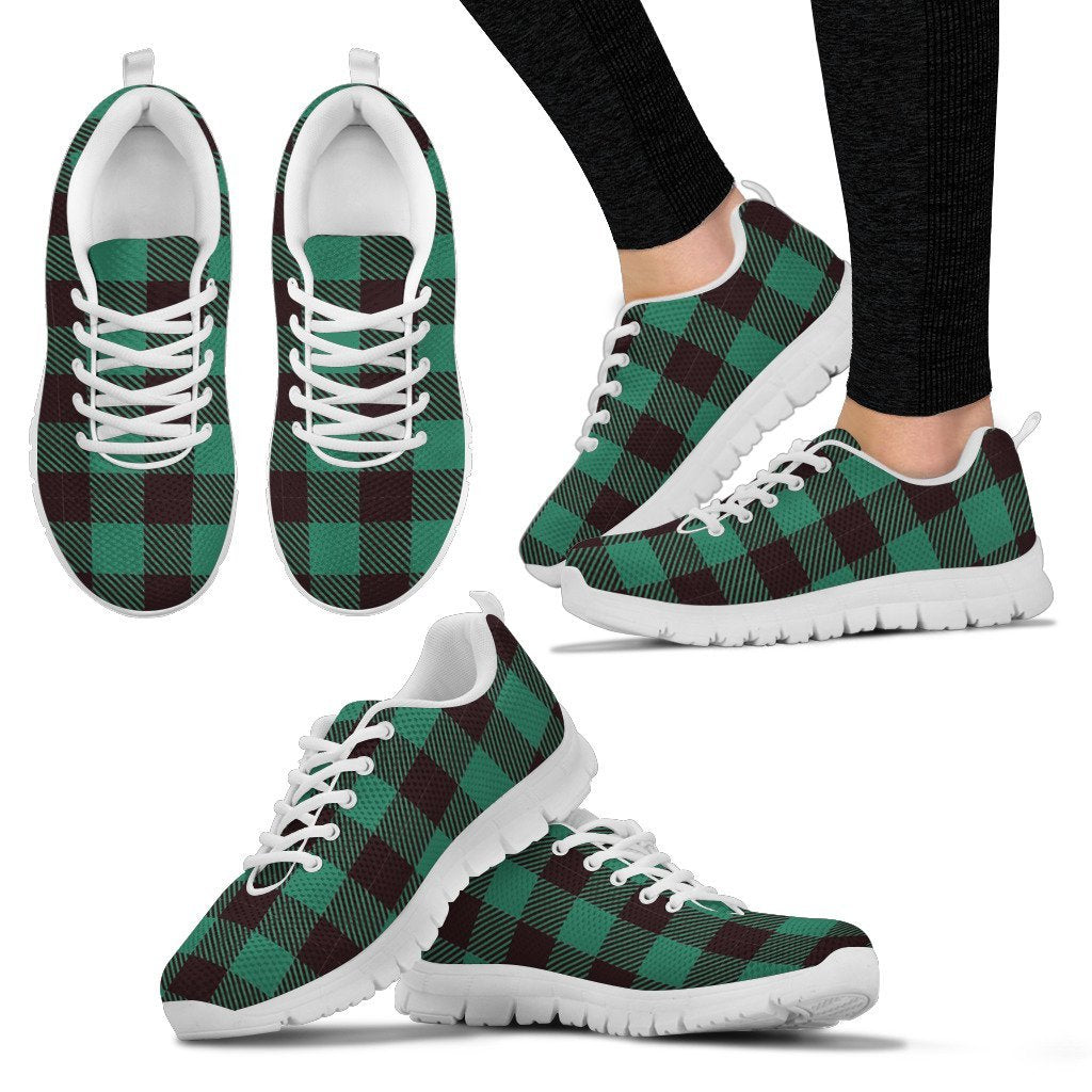 Tartan Scottish Green Plaids Women Shoes Sneakers-grizzshop