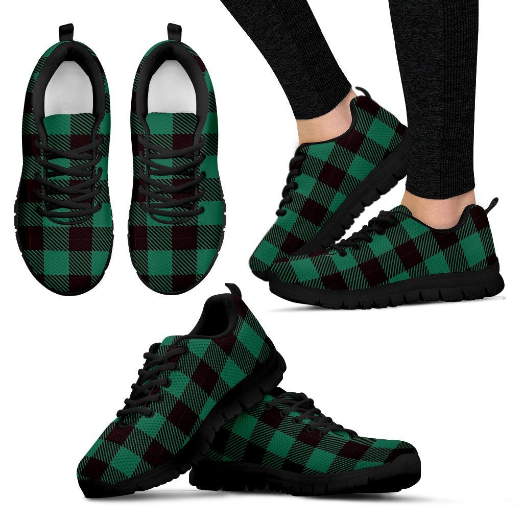 Tartan Scottish Green Plaids Women Shoes Sneakers-grizzshop