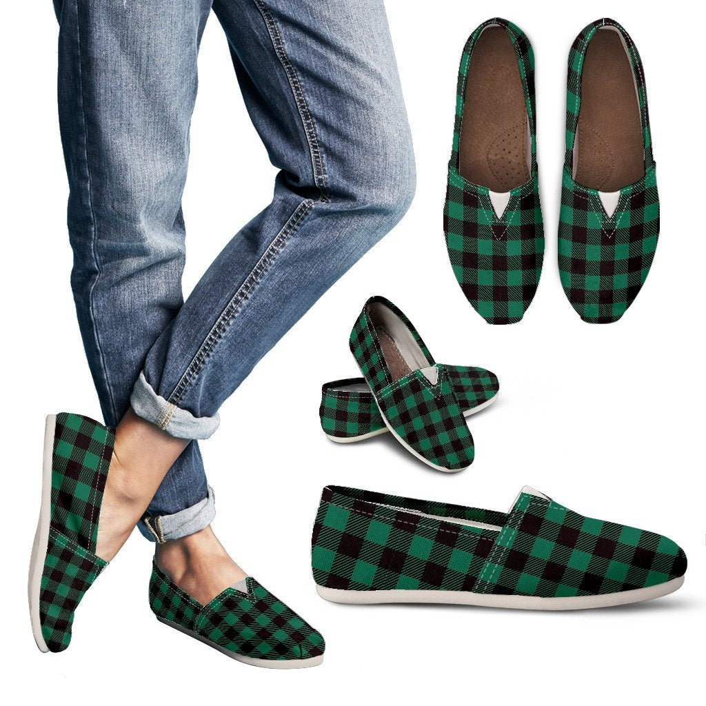 Tartan Scottish Green Plaids Women's Casual Shoes-grizzshop