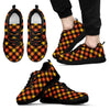 Tartan Scottish Orange Plaid Black Sneaker Shoes For Men Women-grizzshop