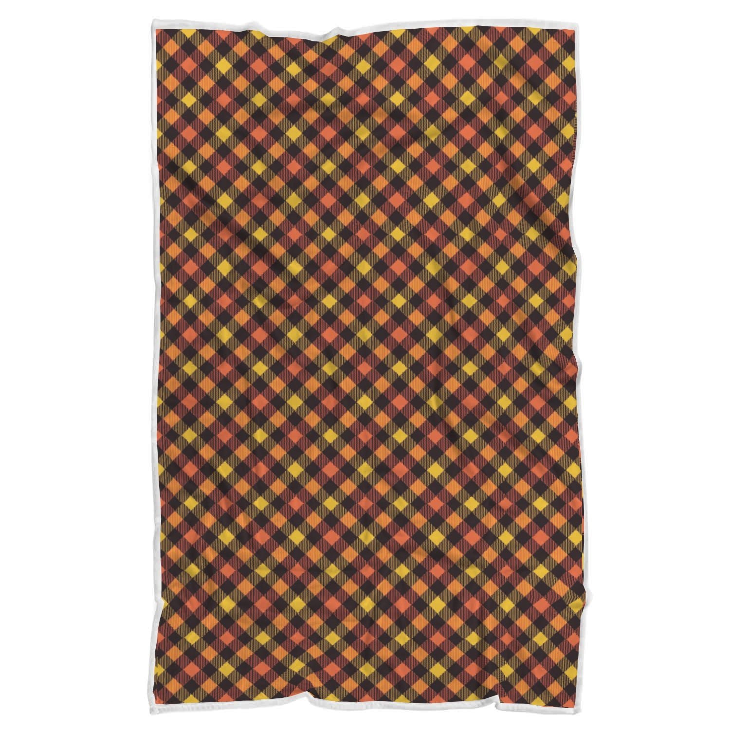 Tartan Scottish Orange Plaid Throw Blanket-grizzshop