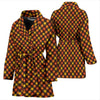 Tartan Scottish Orange Plaid Women Long Robe-grizzshop