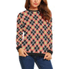 Tartan Scottish Red Beige Plaid Women Crewneck Sweatshirt-grizzshop