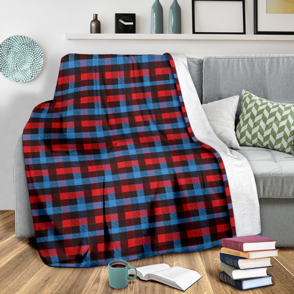 Tartan Scottish Red Blue Plaid Blanket-grizzshop