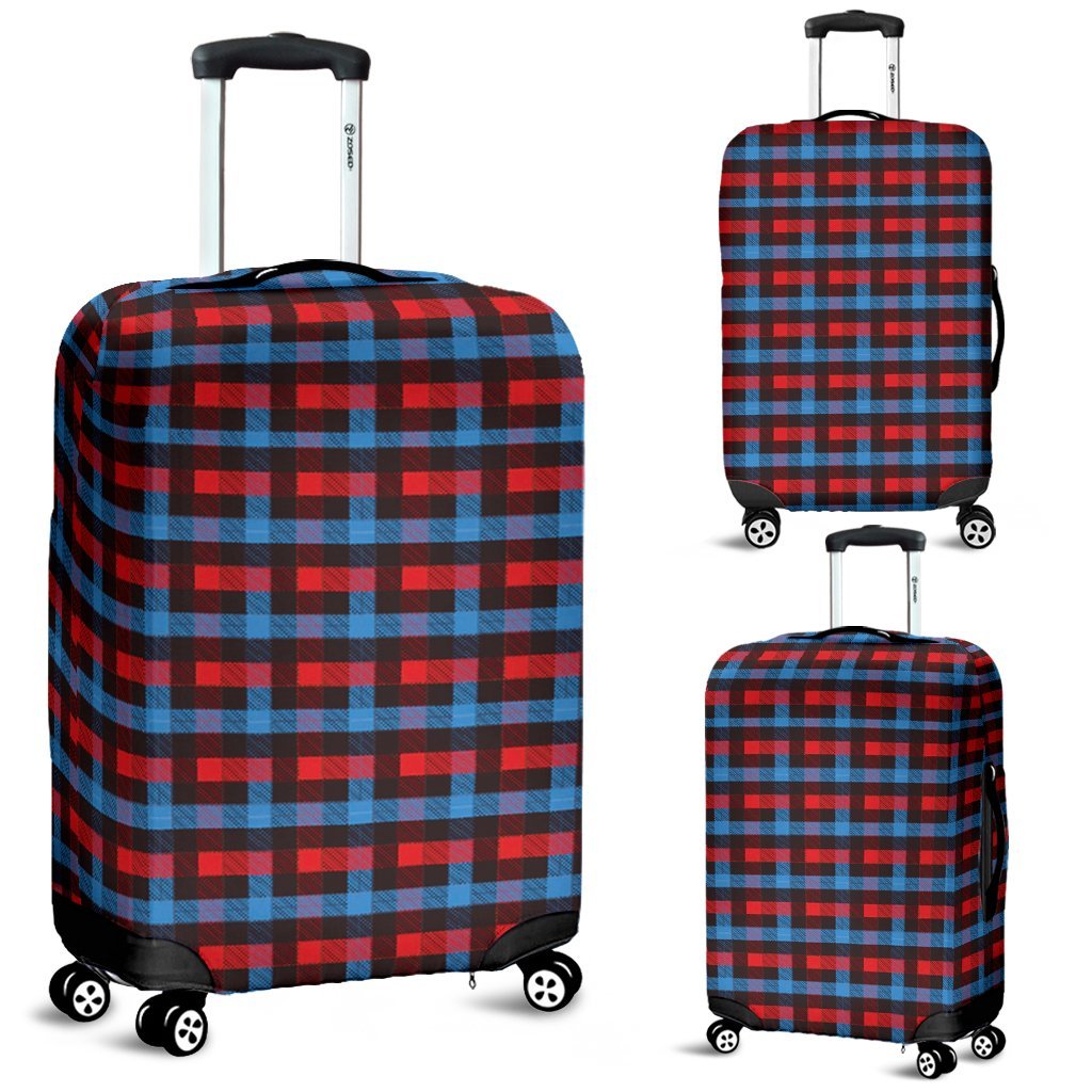 Tartan Scottish Red Blue Plaid Luggage Cover Protector-grizzshop