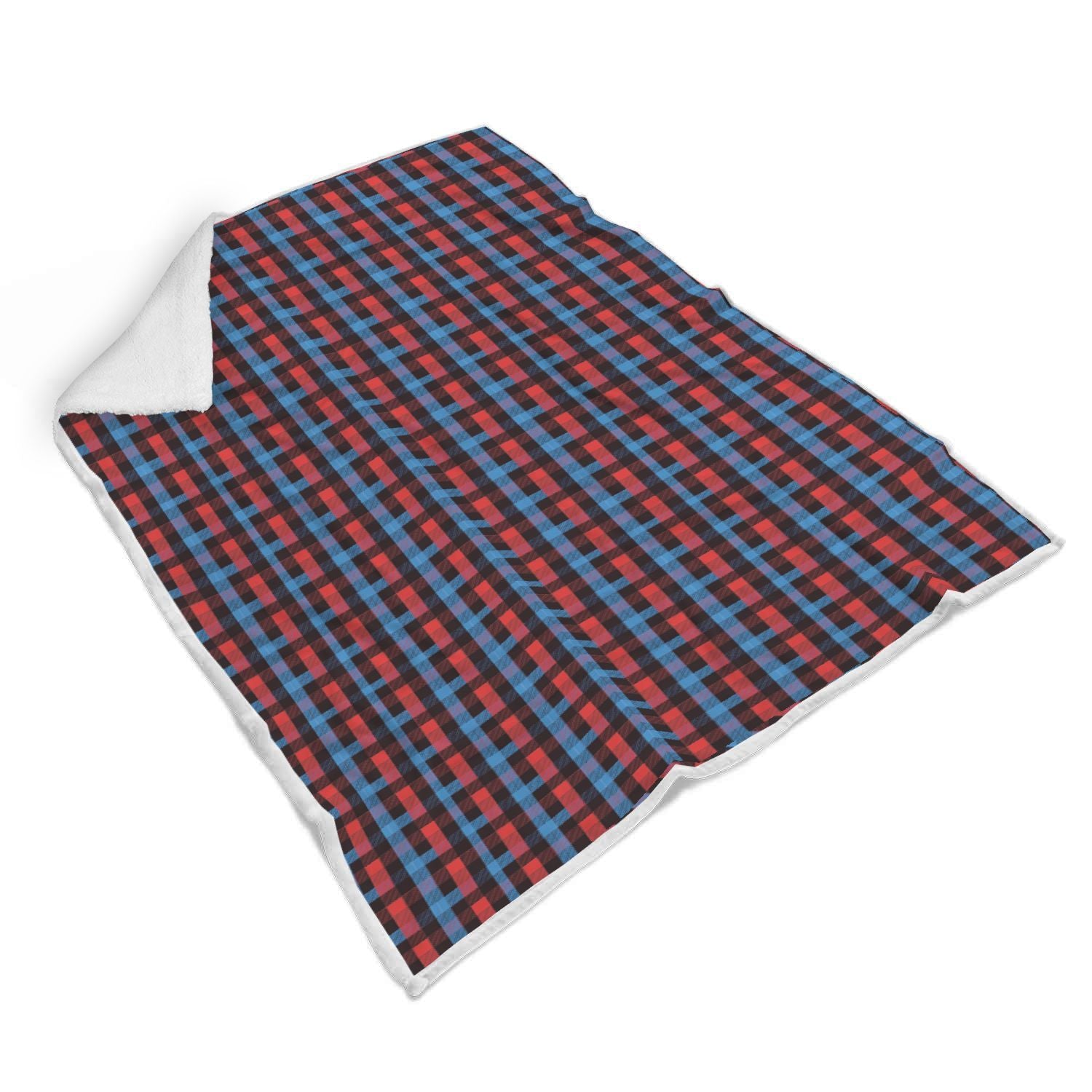 Tartan Scottish Red Blue Plaid Throw Blanket-grizzshop