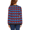 Tartan Scottish Red Blue Plaid Women Crewneck Sweatshirt-grizzshop