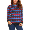 Tartan Scottish Red Blue Plaid Women Crewneck Sweatshirt-grizzshop