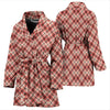 Tartan Scottish Red Brown Beige Plaid Women Long Robe-grizzshop