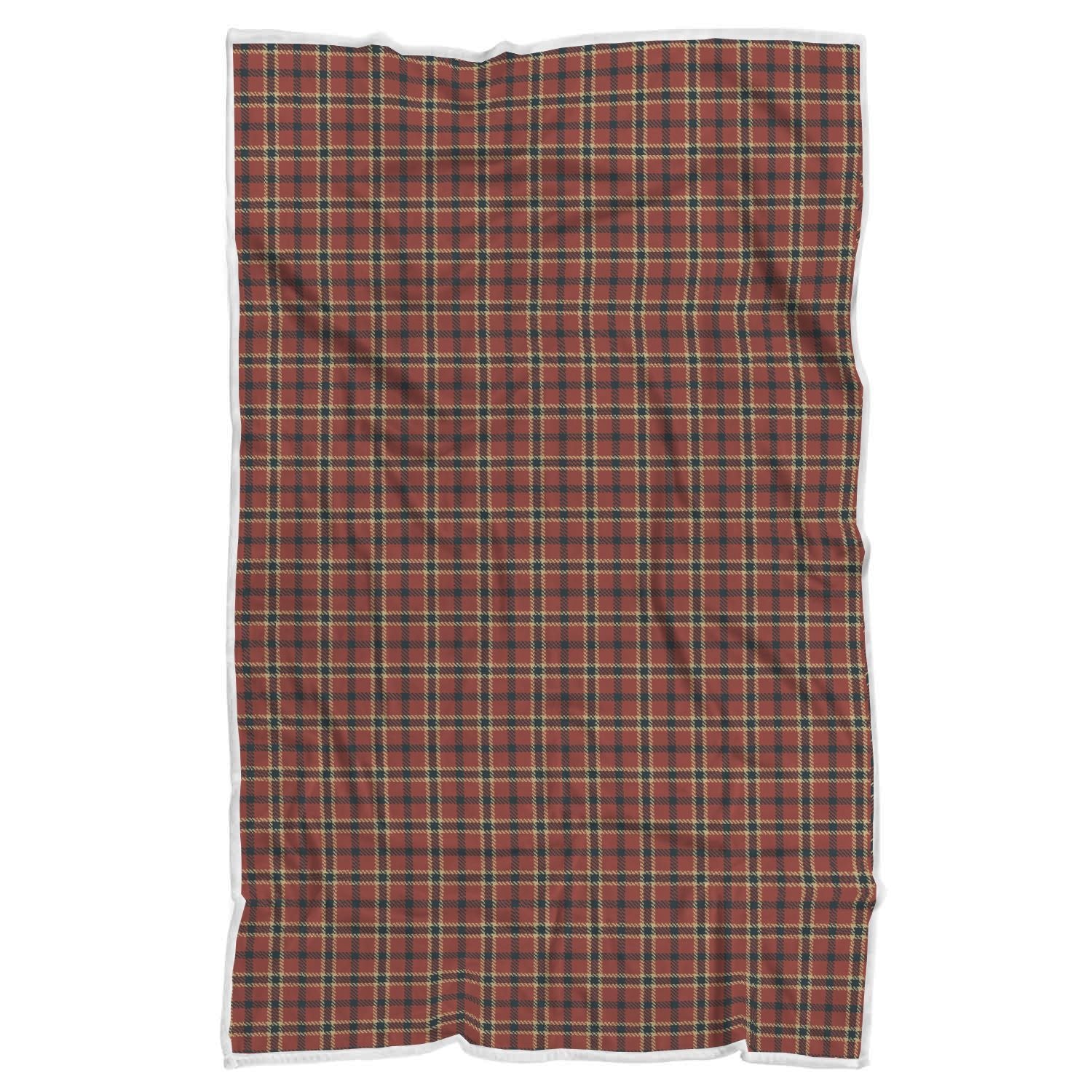Tartan Scottish Red Gold Plaid Throw Blanket-grizzshop