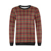 Tartan Scottish Red Gold Plaid Women Crewneck Sweatshirt-grizzshop