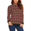 Tartan Scottish Red Gold Plaid Women Crewneck Sweatshirt-grizzshop