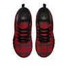 Tartan Scottish Red Print Pattern Black Sneaker-grizzshop