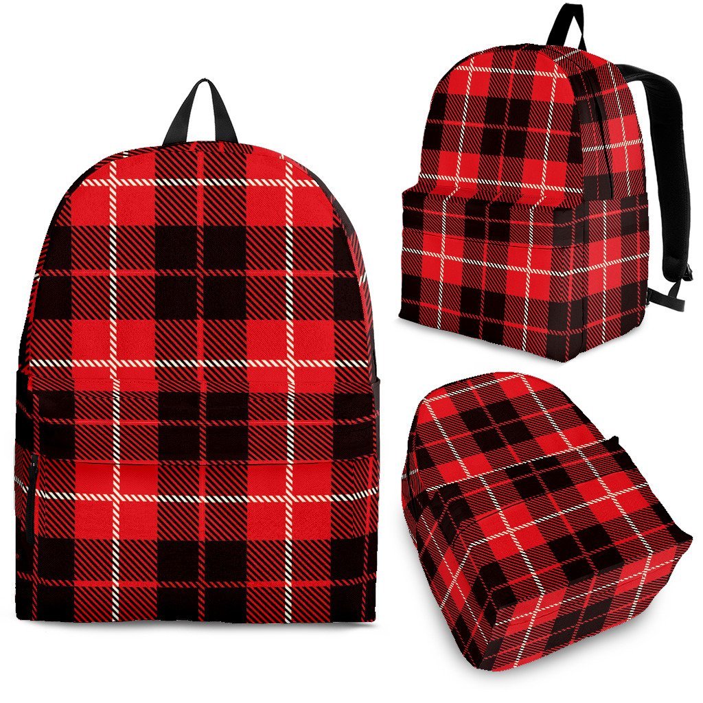 Tartan Scottish Royal Stewart Red Plaids Backpack-grizzshop
