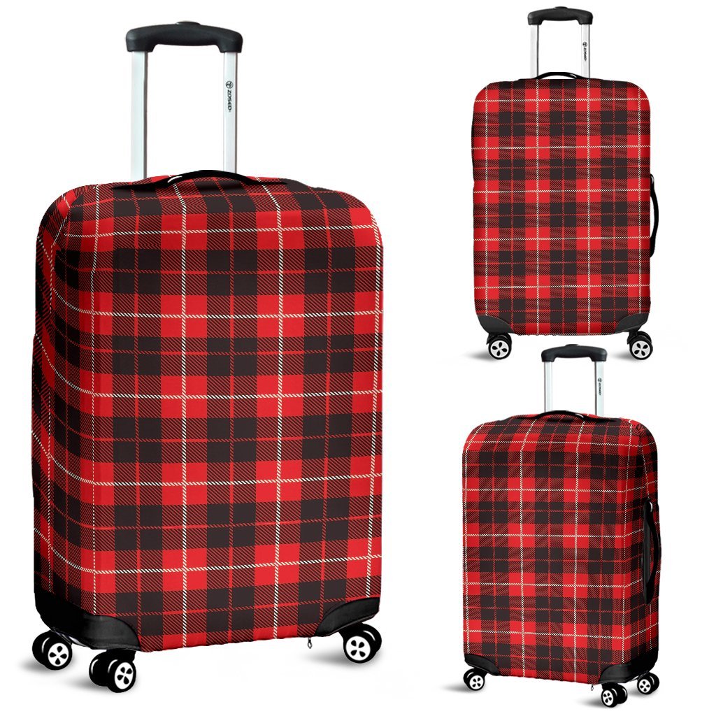 Tartan Scottish Royal Stewart Red Plaids Luggage Cover Protector-grizzshop
