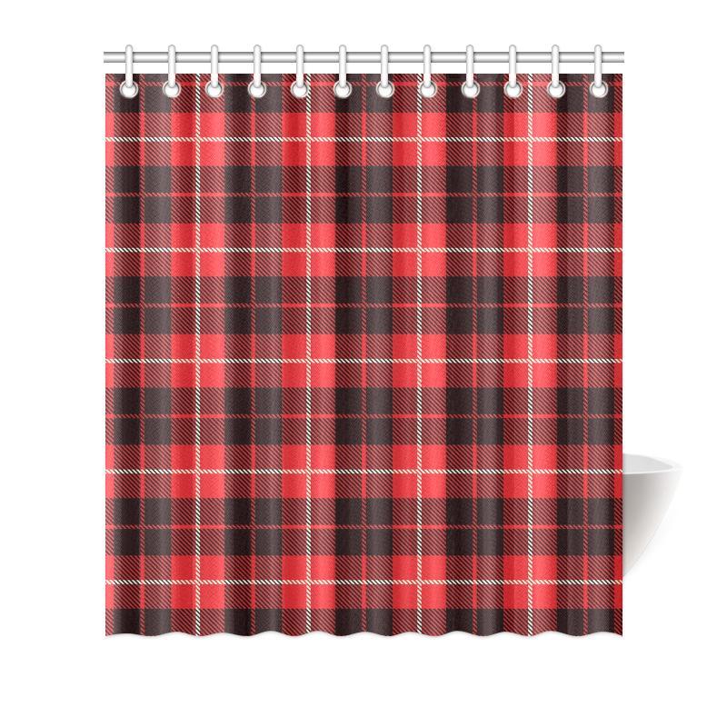 Tartan Scottish Royal Stewart Red Plaids Print Bathroom Shower Curtain-grizzshop