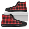 Load image into Gallery viewer, Tartan Scottish Royal Stewart Red Plaids Print Men High Top Canvas Shoes-grizzshop