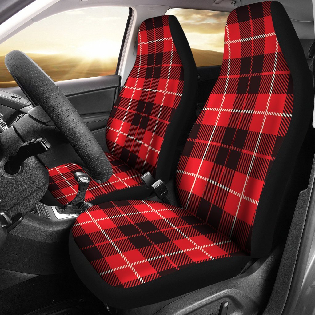 Tartan Scottish Royal Stewart Red Plaids Universal Fit Car Seat Cover-grizzshop