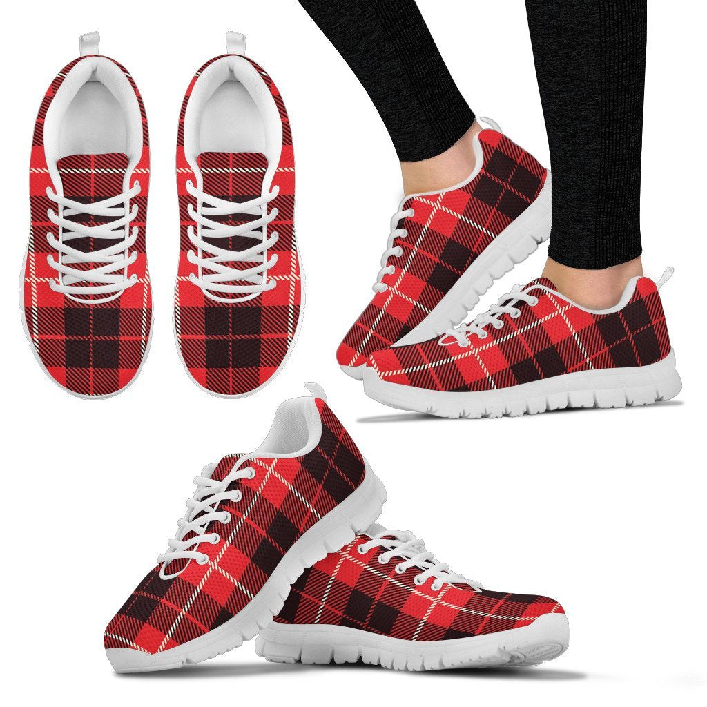 Tartan Scottish Royal Stewart Red Plaids Women Shoes Sneakers-grizzshop