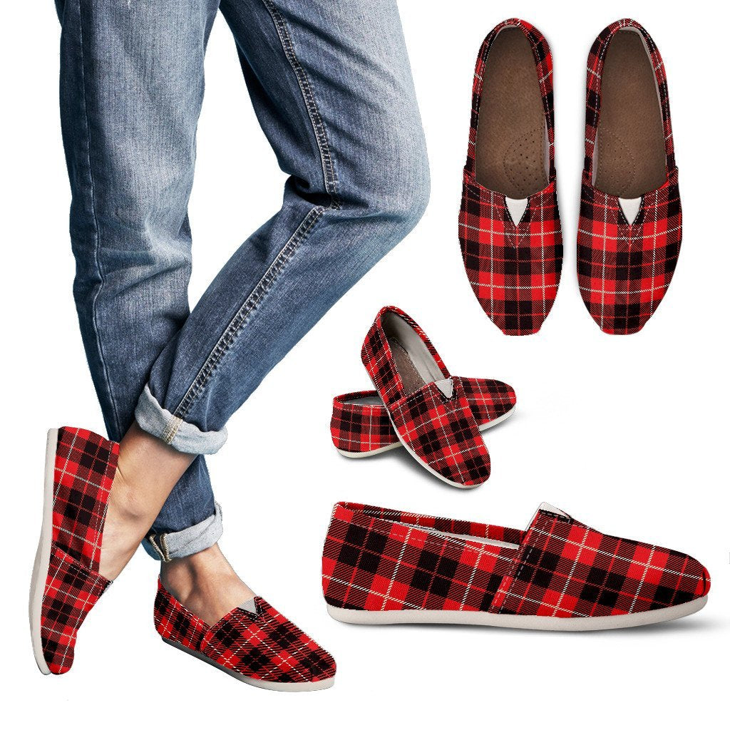 Tartan Scottish Royal Stewart Red Plaids Women's Casual Shoes-grizzshop