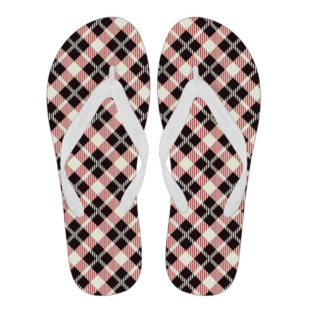 Tartan Scottish White Plaid MacLachlan Men & Women Flip Flops-grizzshop
