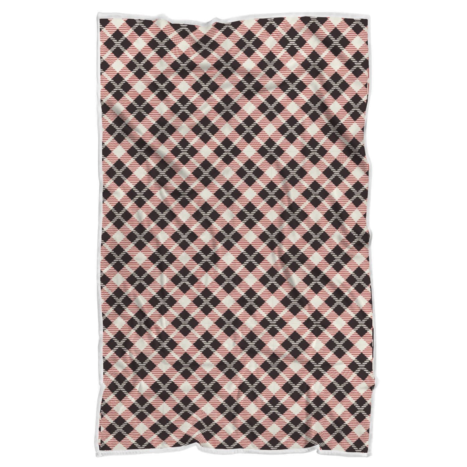 Tartan Scottish White Plaid MacLachlan Throw Blanket-grizzshop