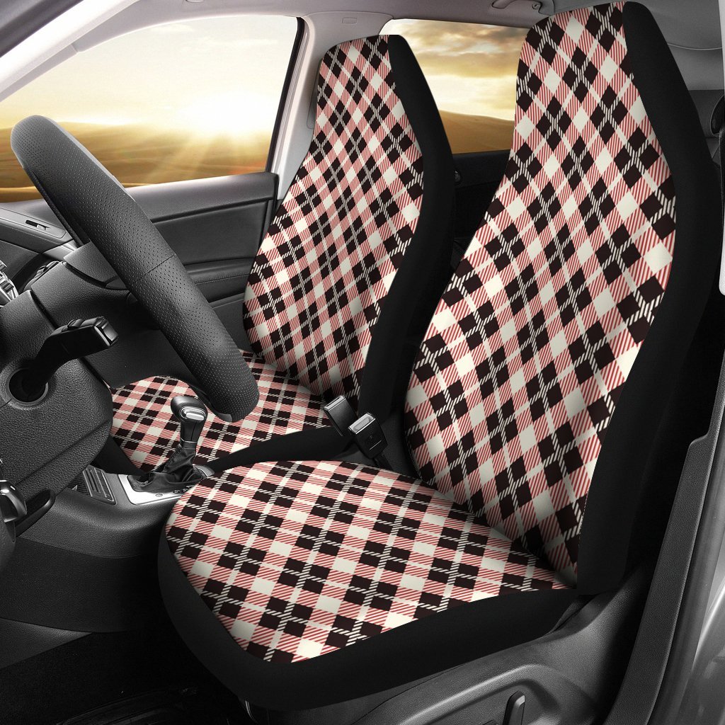 Tartan Scottish White Plaid MacLachlan Universal Fit Car Seat Cover-grizzshop