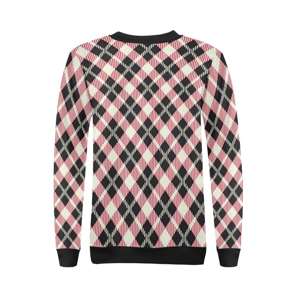 Tartan Scottish White Plaid MacLachlan Women Crewneck Sweatshirt-grizzshop