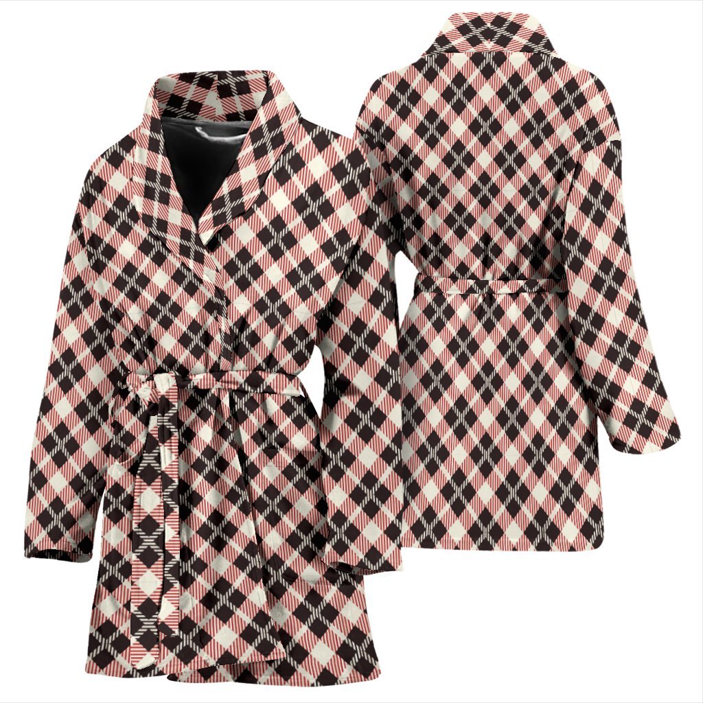 Tartan Scottish White Plaid MacLachlan Women Long Robe-grizzshop