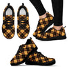 Tartan Scottish Yellow Plaid Black Sneaker Shoes For Men Women-grizzshop