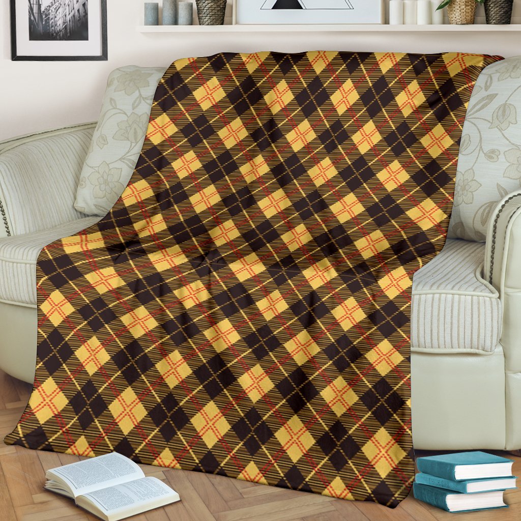 Tartan Scottish Yellow Plaid Blanket-grizzshop