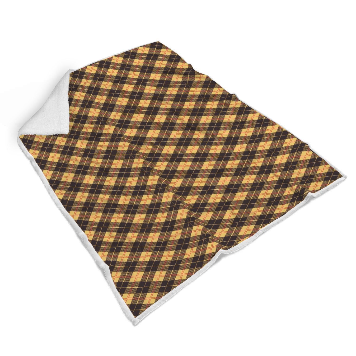 Tartan Scottish Yellow Plaid Throw Blanket-grizzshop