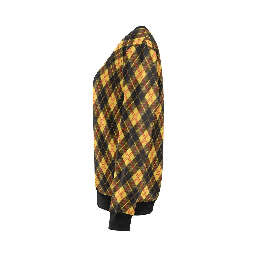 Tartan Scottish Yellow Plaid Women Crewneck Sweatshirt-grizzshop