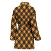 Tartan Scottish Yellow Plaid Women Long Robe-grizzshop