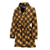 Tartan Scottish Yellow Plaid Women Long Robe-grizzshop