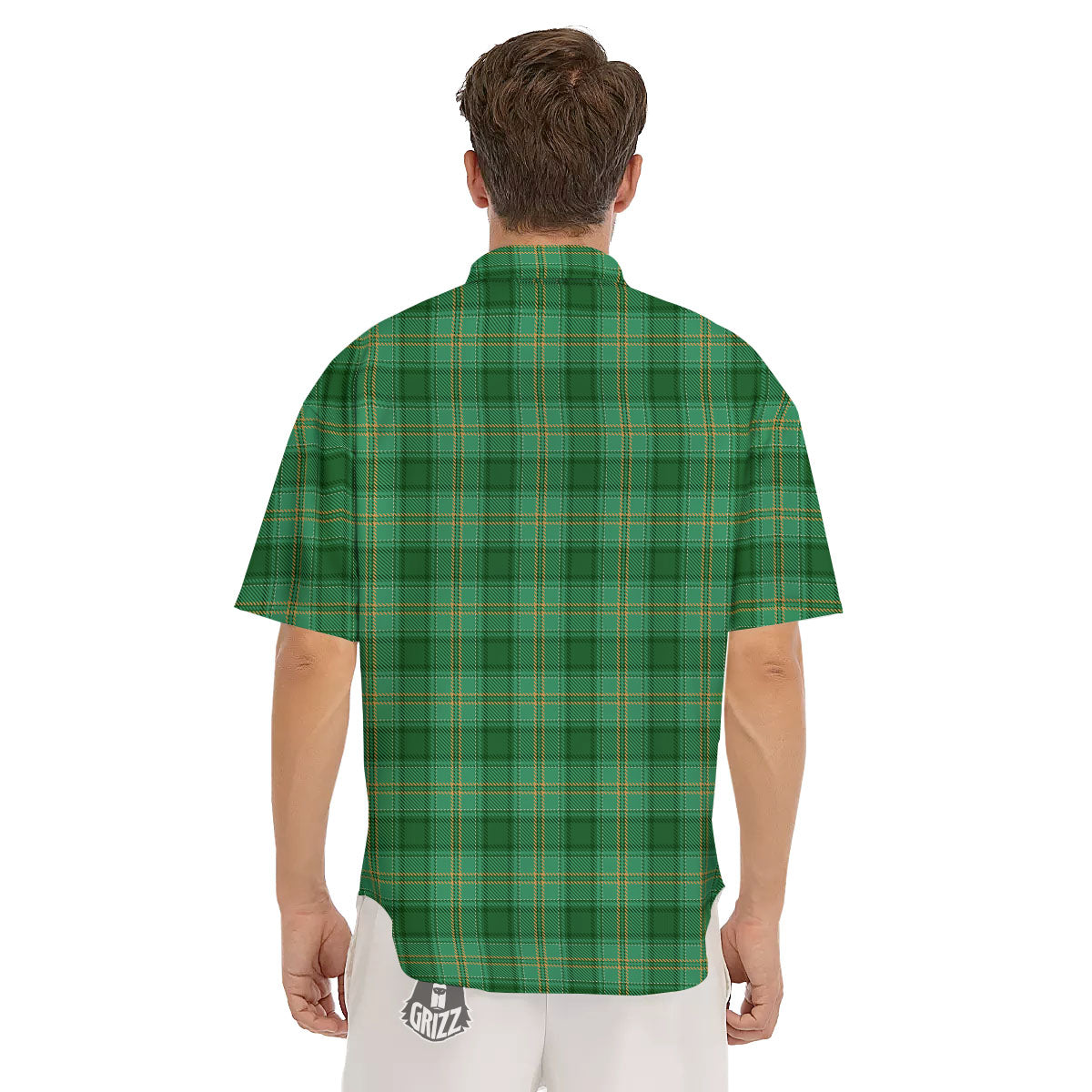 Tartan St. Patrick's Day Print Men's Short Sleeve Shirts-grizzshop