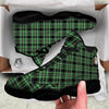 Tartan St. Patrick's Day Print Pattern Black Basketball Shoes-grizzshop