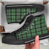 Tartan St. Patrick's Day Print Pattern Black High Top Shoes-grizzshop