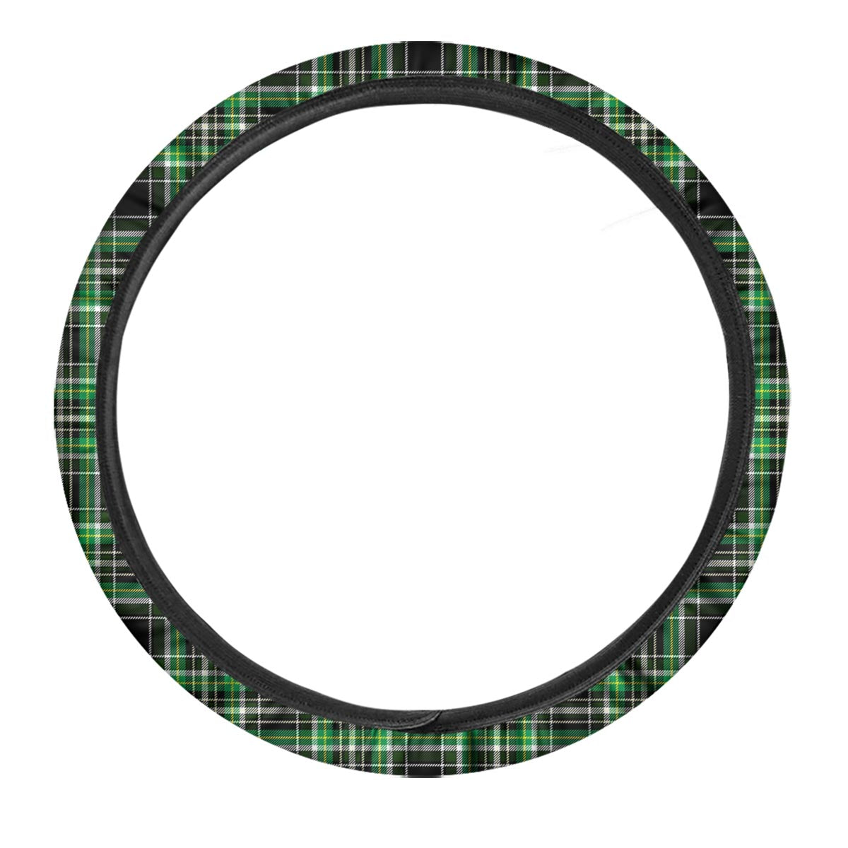 Tartan St. Patrick's Day Print Pattern Car Steering Wheel Cover-grizzshop