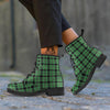 Tartan St. Patrick's Day Print Pattern Leather Boots-grizzshop